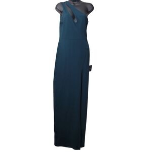 Lulus Teal One-Shoulder Gown